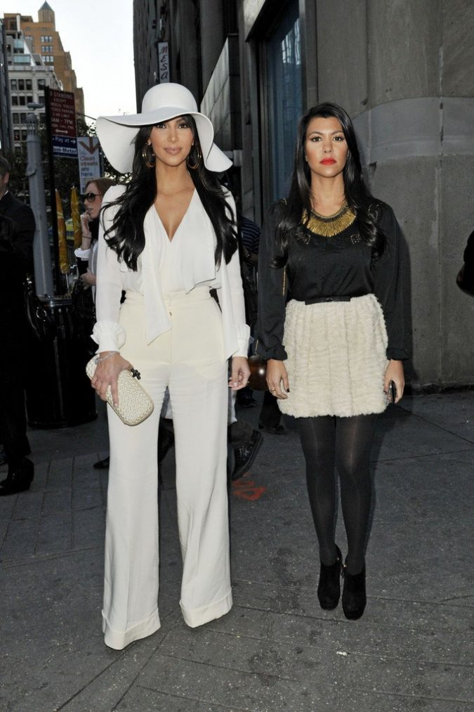Kim Kardashian wearing big hat 20 Most Stylish Female Celebrities Fashion Trends - 5