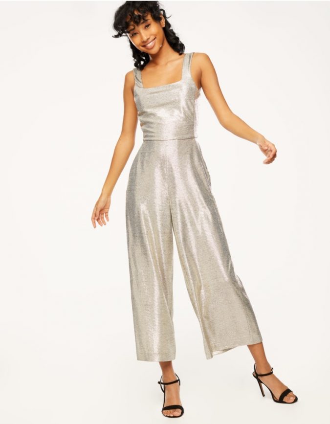 10 Stunning Women Outfit Ideas 9 silver jumpsuit 10 Stunning Women Outfit Ideas - 9