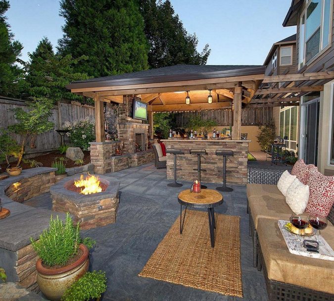 Living a More Comfortable Outdoor Lifestyle 7 Backyard Outdoor Bar with Fire Pit 1 Living a More Comfortable Outdoor Lifestyle - 7