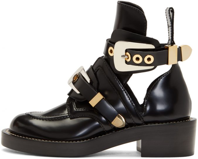black leather buckle boots e1560250019615 Best 20 Balenciaga Shoes Outfit Ideas for Women - 57