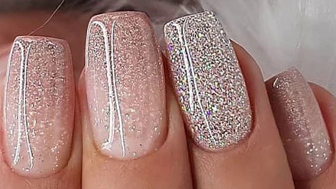 glitter nails +60 Hottest Nail Design Ideas for Your Graduation - 1