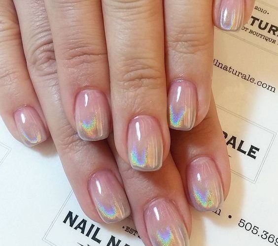 +60 Hottest Nail Design Ideas for Your Graduation 6 holographic nails 2 +60 Hottest Nail Design Ideas for Your Graduation - 6