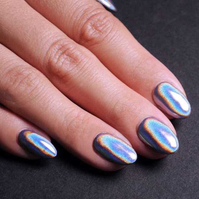 holographic nails +60 Hottest Nail Design Ideas for Your Graduation - 7