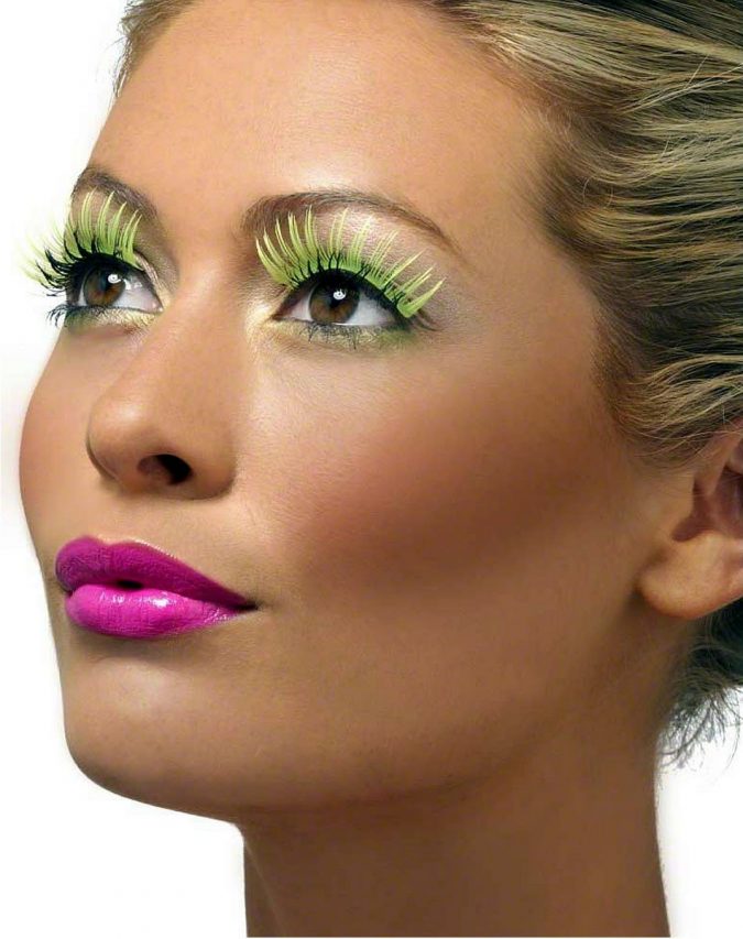 Top 20 Newest Eyelashes Beauty Trends 18 makeup eyelashes neon yellow Top 20 Newest Eyelashes Beauty Trends - 18