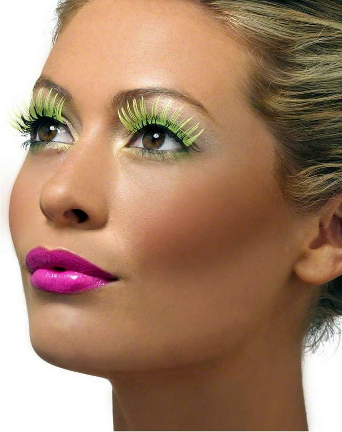 makeup eyelashes neon yellow Top 20 Newest Eyelashes Beauty Trends - 18