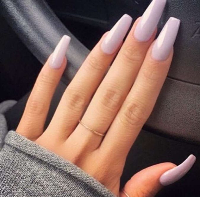 pastel purple nails +60 Hottest Nail Design Ideas for Your Graduation - 29