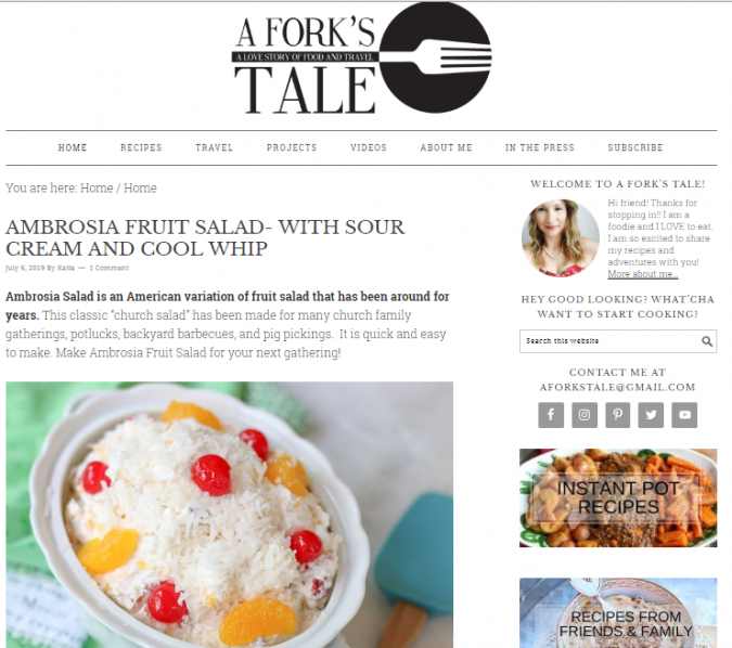 A Fork’s Tale Best 50 Healthy Food Blogs and Websites to Follow - 46