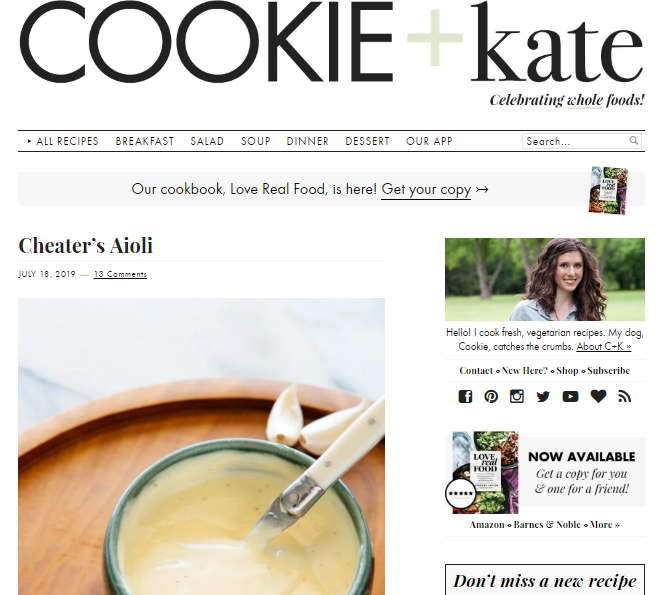 Best 50 Healthy Food Blogs and Websites to Follow 15 Cookie and Kate Best 50 Healthy Food Blogs and Websites to Follow - 15