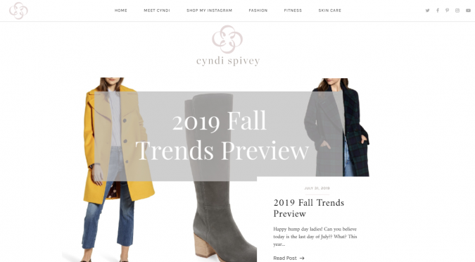 Top 60 Trendy Women Fashion Blogs to Follow 50 Cyndi Spivery blog screenshot Top 60 Trendy Women Fashion Blogs to Follow - 50