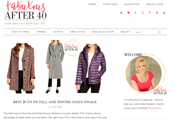 Fabulous after 40 blog screenshot Top 60 Trendy Women Fashion Blogs to Follow - 40