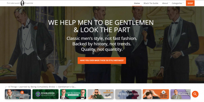 Fashion style website gentleman gazette Top 60 Trendy Men Fashion Websites to Follow - 5