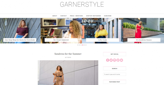GarnerStyle website screenshot Top 60 Trendy Women Fashion Blogs to Follow - 13