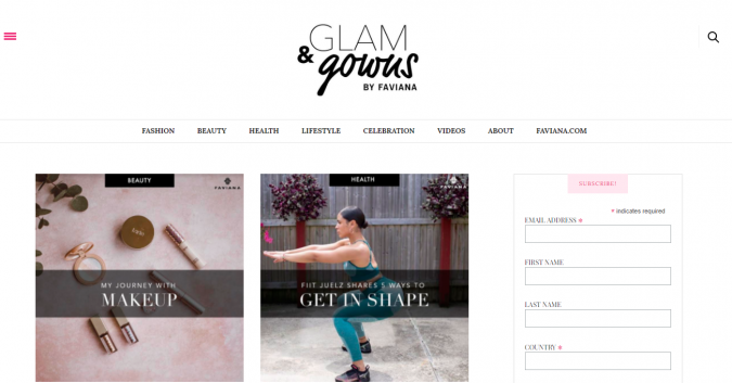 Glam Gowns website screenshot Top 60 Trendy Women Fashion Blogs to Follow - 47