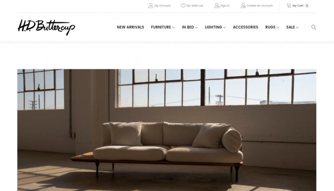 HD butter cup website screenshot Best 50 Home Decor Websites to Follow - 7