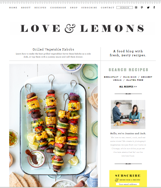 Love-and-Lemons Best 50 Healthy Food Blogs and Websites to Follow in 2022