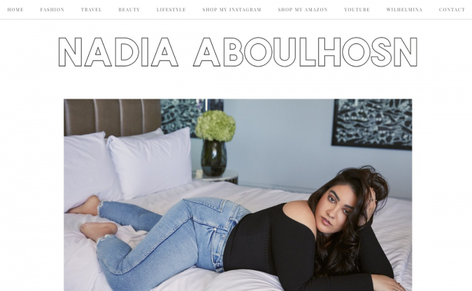Nadia Aboulhosn website screenshot Top 60 Trendy Women Fashion Blogs to Follow - 12