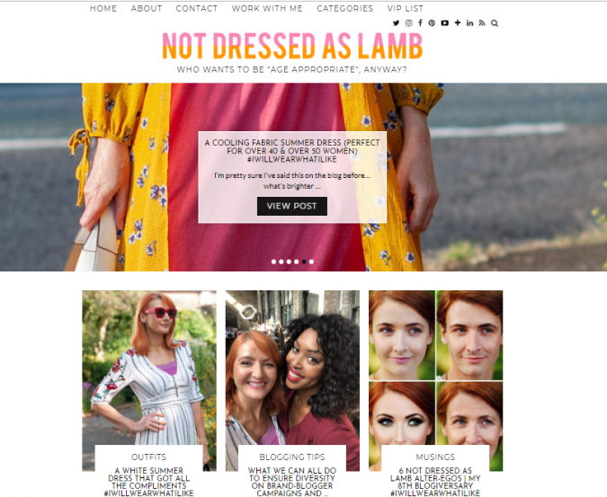 Not Dressed as Lamb blog screenshot Top 60 Trendy Women Fashion Blogs to Follow - 58