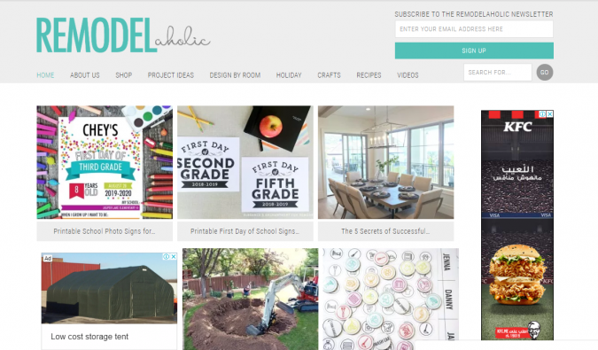 Remodel aholic website screenshot Best 50 Home Decor Websites to Follow - 14