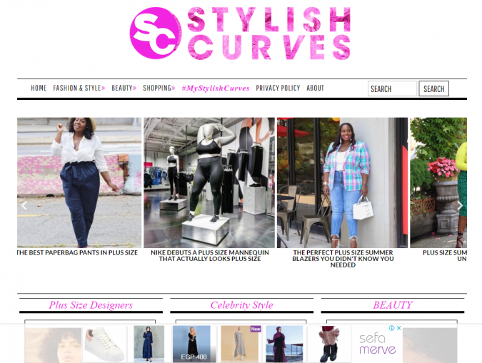 Top 60 Trendy Women Fashion Blogs to Follow 27 Stylish Curves website screenshot Top 60 Trendy Women Fashion Blogs to Follow - 27
