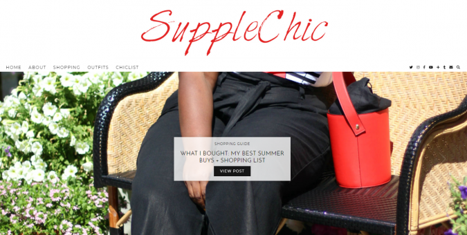 SuppleChic blog screenshot Top 60 Trendy Women Fashion Blogs to Follow - 38