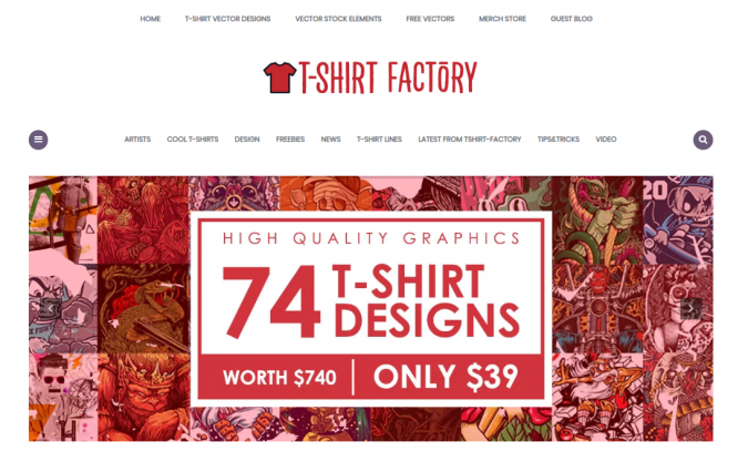 Tshirt Factory blog screenshot Top 60 Trendy Women Fashion Blogs to Follow - 55
