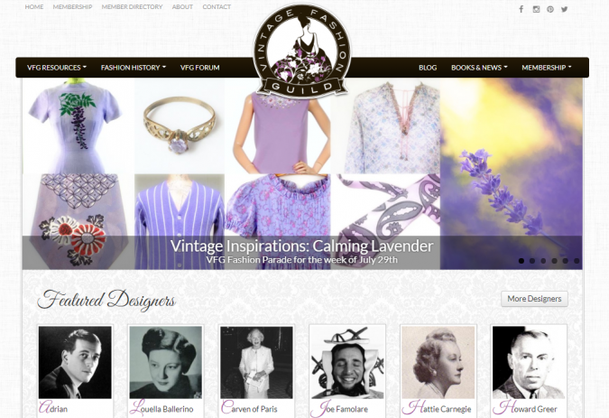 Vintage Fashion Guild website screenshot Top 60 Trendy Women Fashion Blogs to Follow - 46