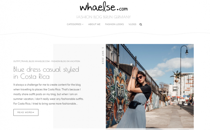 Whaelse.com blog screenshot Top 60 Trendy Women Fashion Blogs to Follow - 49