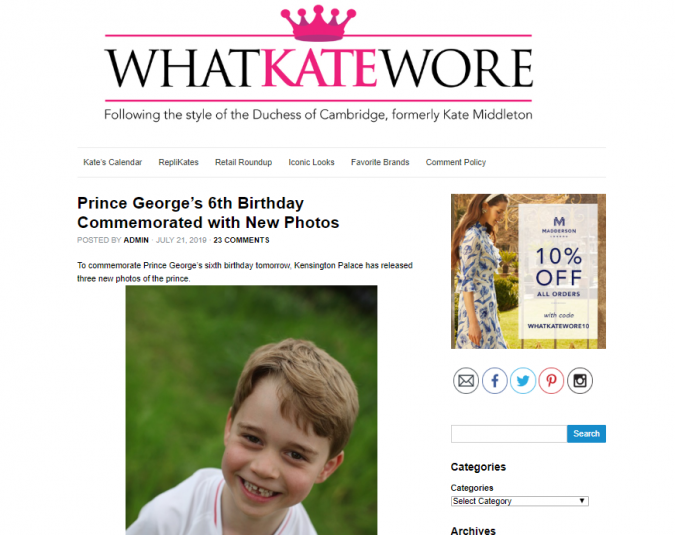 What Kate Wore website screenshot Top 60 Trendy Women Fashion Blogs to Follow - 34