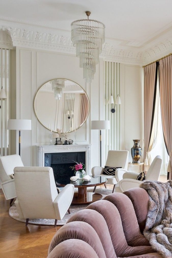 classic-modern-home-interior-vintage-chandelier-675x1013 11 Tips on Mixing Antique and Modern Décor Styles