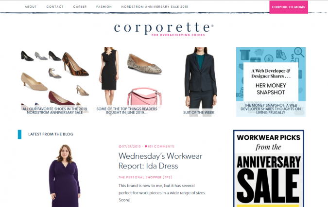 corporette blog screenshot Top 60 Trendy Women Fashion Blogs to Follow - 33