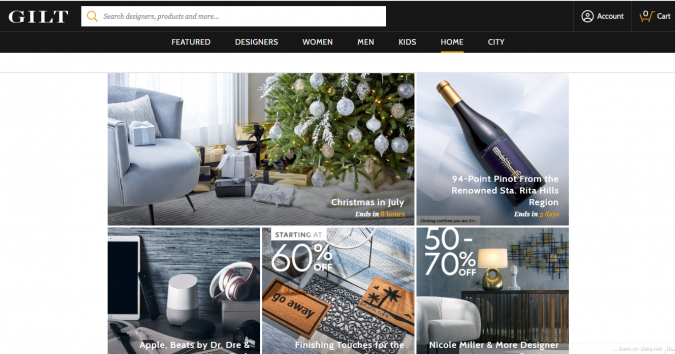 gilt website screenshot Best 50 Home Decor Websites to Follow - 5