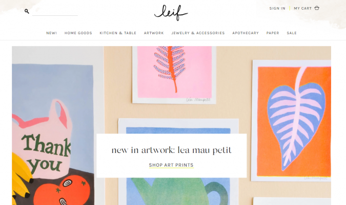 leif website screenshot Best 50 Home Decor Websites to Follow - 4
