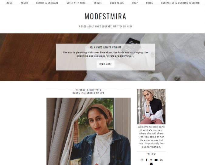 modest mira website screenshot Top 60 Trendy Women Fashion Blogs to Follow - 1