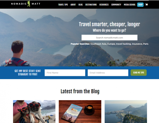 nomadic matt travel website Best 60 Travel Website Services to Follow - 1