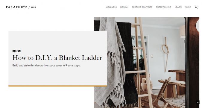parachute website screenshot Best 50 Home Decor Websites to Follow - 9