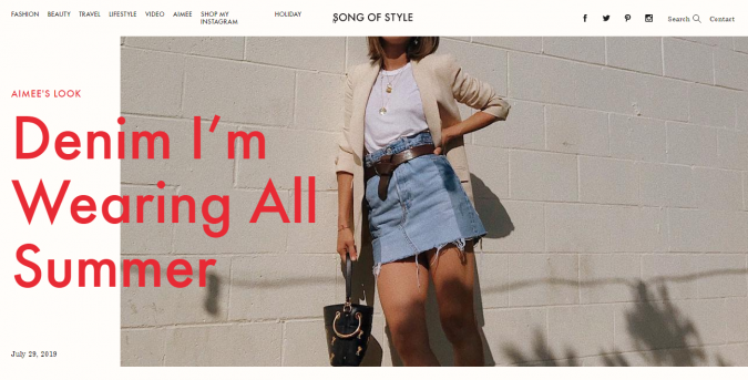 song of style website screenshot Top 60 Trendy Women Fashion Blogs to Follow - 31