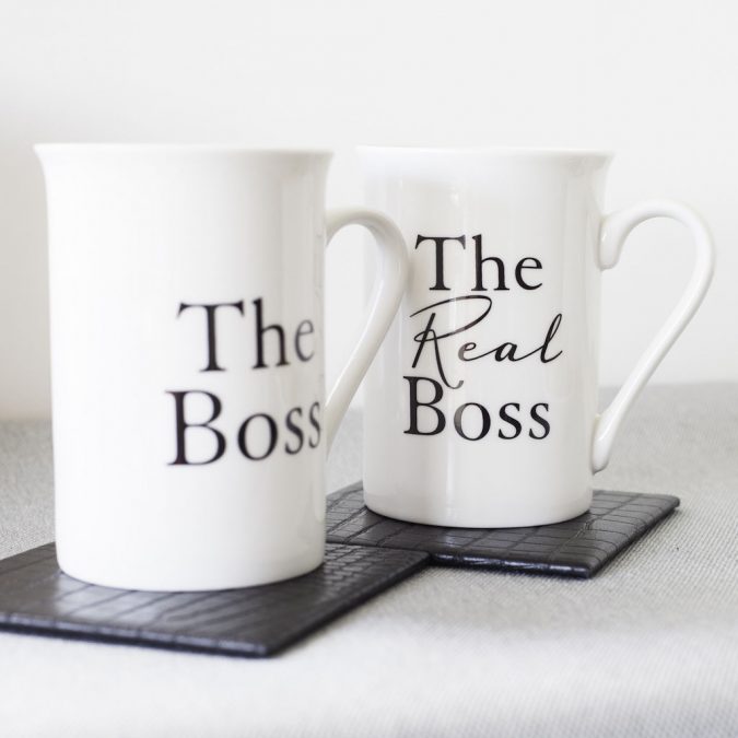 4 Classic Anniversary Gift Ideas 6 the boss matching mugs 4 Classic Anniversary Gift Ideas - 6