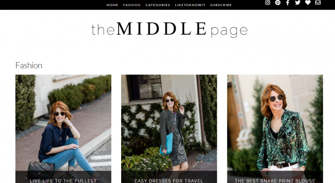 the middle page website screenshot Top 60 Trendy Women Fashion Blogs to Follow - 5