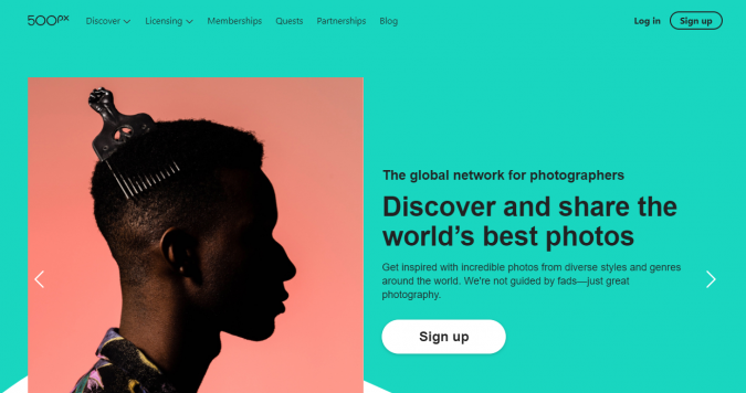 Top 50 Free Stock Photos Websites to Use 2 500px website screenshot Top 50 Free Stock Photos Websites to Use - 2