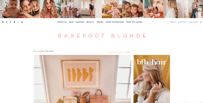 Barefoot Blonde website screenshot Best 50 Lifestyle Blogs and Websites to Follow - 39