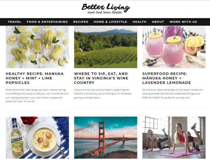 Better Living website screenshot Best 50 Lifestyle Blogs and Websites to Follow - 2