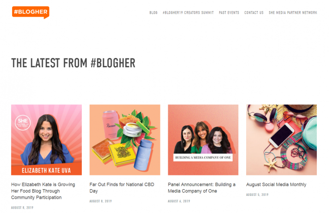 BlogHer website screenshot Best 50 Lifestyle Blogs and Websites to Follow - 10