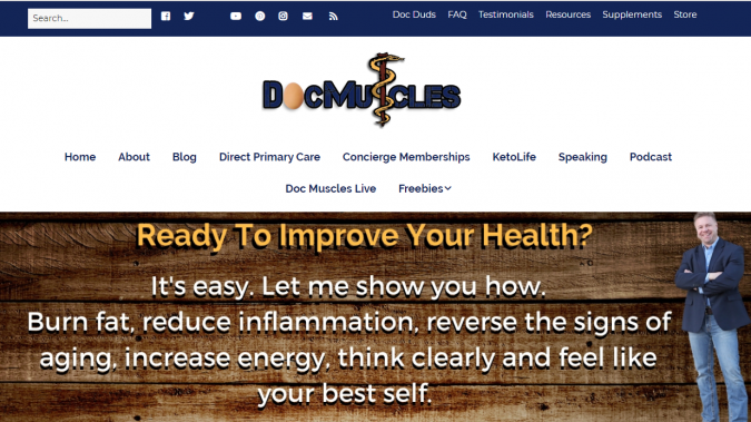 Doc Muscles blog screenshot Best 40 Keto Diet Blogs and Websites - 26 Keto Diet Blogs