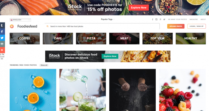 Top 50 Free Stock Photos Websites to Use 19 Foodies Feed stock image website screenshot Top 50 Free Stock Photos Websites to Use - 19