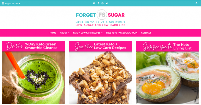 Best 40 Keto Diet Blogs and Websites 35 Forget Sugar blog screenshot Best 40 Keto Diet Blogs and Websites - 35 Keto Diet Blogs