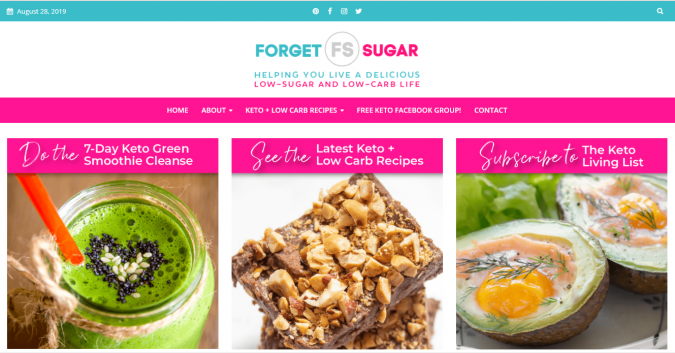 Forget Sugar blog screenshot Best 40 Keto Diet Blogs and Websites - 35 Keto Diet Blogs