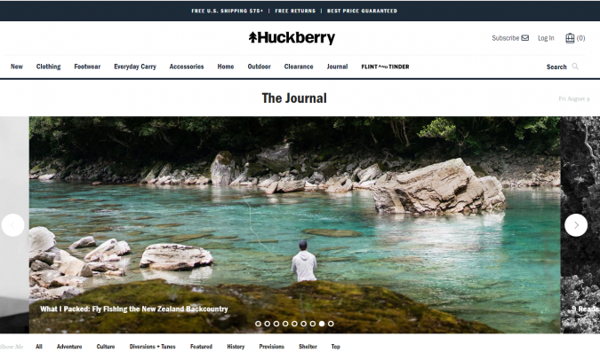 Huckberry website screenshot Best 50 Lifestyle Blogs and Websites to Follow - 22
