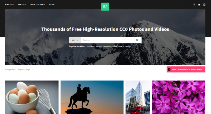 Top 50 Free Stock Photos Websites to Use 25 ISO stock image website screenshot Top 50 Free Stock Photos Websites to Use - 25