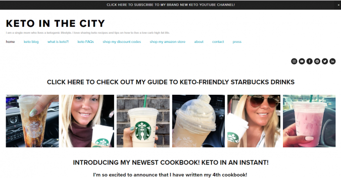Keto in the city blog screenshot Best 40 Keto Diet Blogs and Websites - 38 Keto Diet Blogs