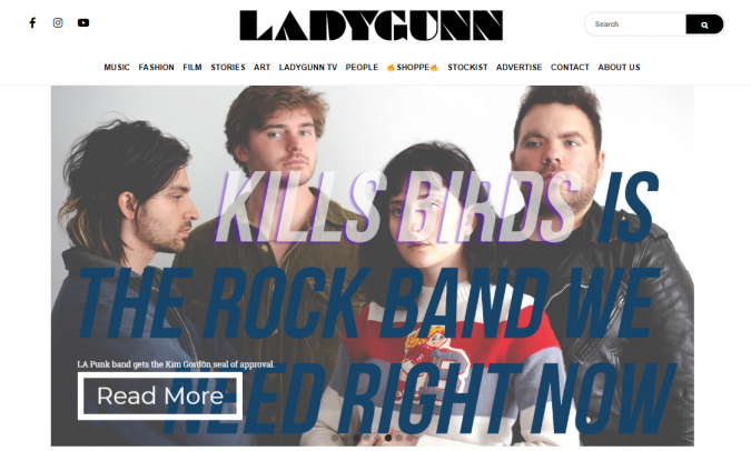 Ladygunn website screenshot Best 50 Lifestyle Blogs and Websites to Follow - 38